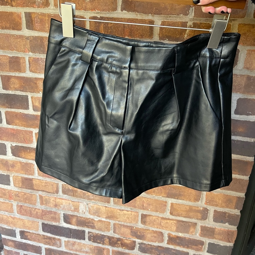 TCEC black leather shorts